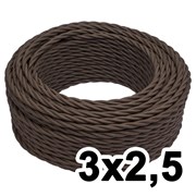Витой провод трехжильный, 3х2.5, 220В, 10м, коричневый, Jantera, JTW.732.TM02.010
