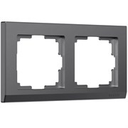 Рамка из поликарбоната на 2 поста Stark графит матовый W0021864