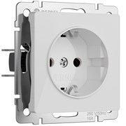 Розетка с заземлением (белый акрил) W1171041