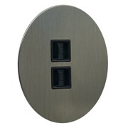 Двойная комп. розетка RJ45, никель, Salvador, EU010107