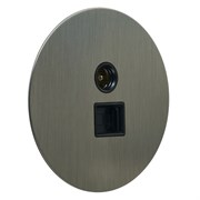 Розетка ТВ + компьютерная RJ45, никель, Salvador, EU010108