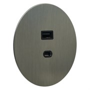 USB розетка (тип A+C), никель, Salvador, EU010112