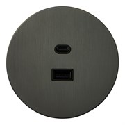 USB розетка (тип A+C), антрацит, Salvador, EU020112