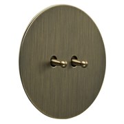 Выключатель 2-х тумблерный, проходной, бронза, Salvador, EU030103A02