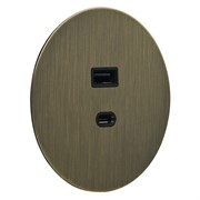 USB розетка (тип A+C), бронза, Salvador, EU030112