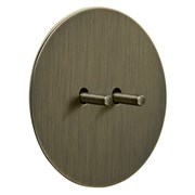 Выключатель 2-х тумблерный, проходной, бронза, Salvador, EU030103B02