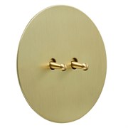 Выключатель 2х-тумблерный, проходной, золото, Salvador, EU040104A02