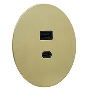 USB розетка (тип A+C), золото, Salvador, EU040112