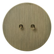 Выключатель 2-х тумблерный, проходной, бронза, Salvador, EU030103B02