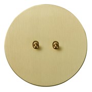 Выключатель 2х-тумблерный, проходной, золото, Salvador, EU040104A02