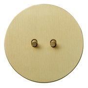 Выключатель 2х-тумблерный проходной, золото, Salvador, EU040104B02