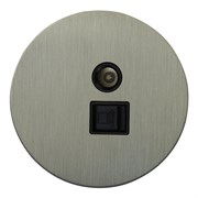 Розетка ТВ + компьютерная RJ45, никель, Salvador, EU010108