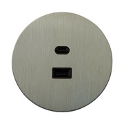 USB розетка (тип A+C), никель, Salvador, EU010112
