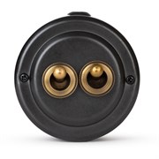 Переключатель (проходной) ретро тумблерный 2 кл.  Черный "Антрацит" VINTAGE-BRASS 30402-9