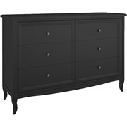 Комод 6 ящиков М406BL черный, Алетан