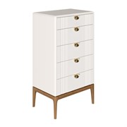 Комод высокий 5 ящиков BR315W White, Алетан