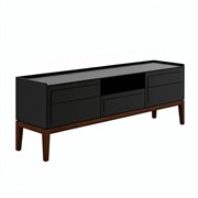 Тумба ТВ широкая MRS305BL Черный, Алетан