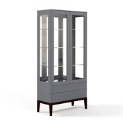 Двухдверный шкаф-витрина MRS603G Серый, Алетан