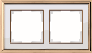 Рамка на 2 поста (золото/белый) W0021329