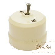 Тумблерный ретро выключатель Слоновая кость Lindas 34409-B