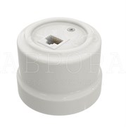 Ретро розетка для интернета RJ45,  Белая, серия Аврора Мезонин GE70342-01