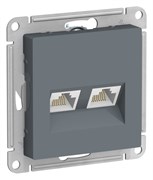 Грифель Розетка двойная компьютерная RJ45+RJ45, кат.5E, механизм Systeme Electric AtlasDesign ATN000785