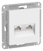 Лотос Розетка двойная компьютерная RJ45+RJ45, кат.5Е, механизм Systeme Electric AtlasDesign ATN001385