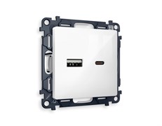 MA111010 Комплект механизма розетки ALFA Белый глянец 2USB A+C 20W (быстрая зарядка) QUANT, AMBRELLA VOLT, MA111010