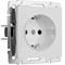 Розетка с заземлением и шторками (белый акрил), Werkel, W1171141 - фото 110920