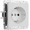 Розетка с заземлением (белый акрил), Werkel, W1171041 - фото 112658