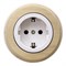 Ретро розетка пластиковая, белая, круглая, Salvador, PL12.1WT.NK - фото 44662